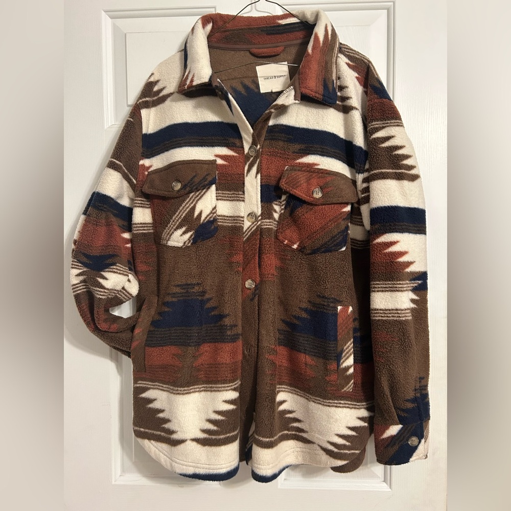 Thread & Supply Multicolor Teddy Shacket.